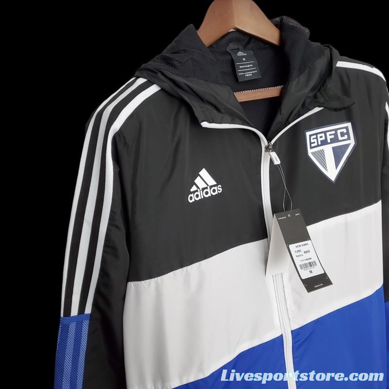 2022 Sao Paulo Windbreaker Black &amp; White Blue 