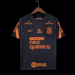 22/23 All Sponsors Corinthians Training Black Soccer Jersey