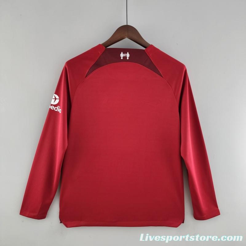 22/23 Long Sleeve Liverpool Home  Soccer Jersey