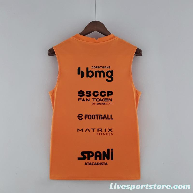 22/23 All Sponsors Corinthians Vest Pre-match Training Orange