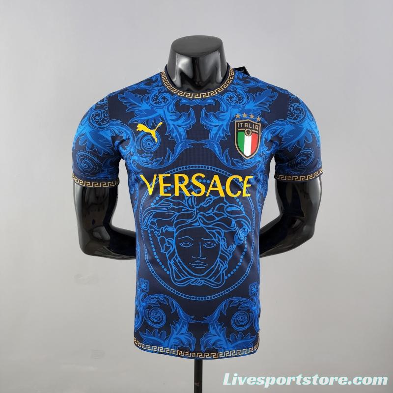 Player Version 2022 Italy X Versace Blue Jersey