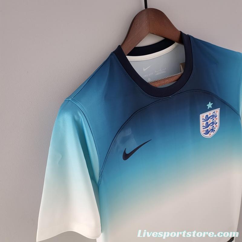 2022 England White Blue Jersey