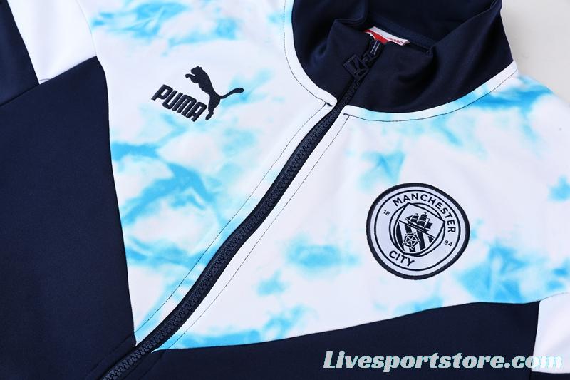 2022 Manchester City Navy/White Full Zipper Jacket Suit