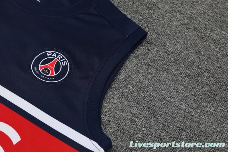 22/23PSG Royal Blue Red Bar Pre-match Training Jersey Vest