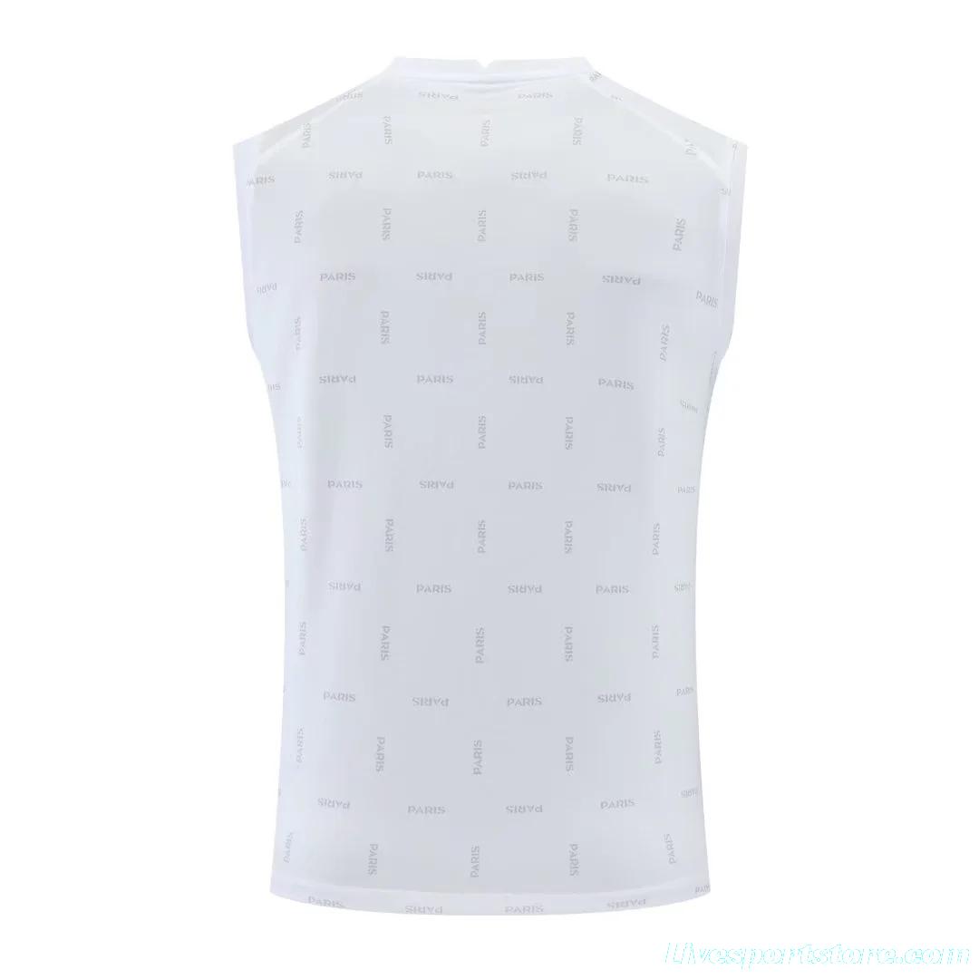 22/23 PSG Pre-Game Training Jersey White Spotted Vest