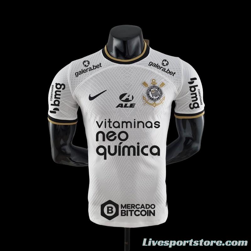 Player Version 22/23 All Sponsors Corinthians Home Soccer Jersey