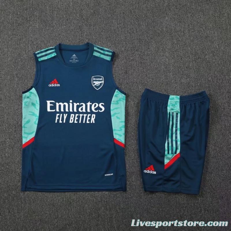 22/23 Arsenal Pre-match Training Jersey Royal Blue Vest