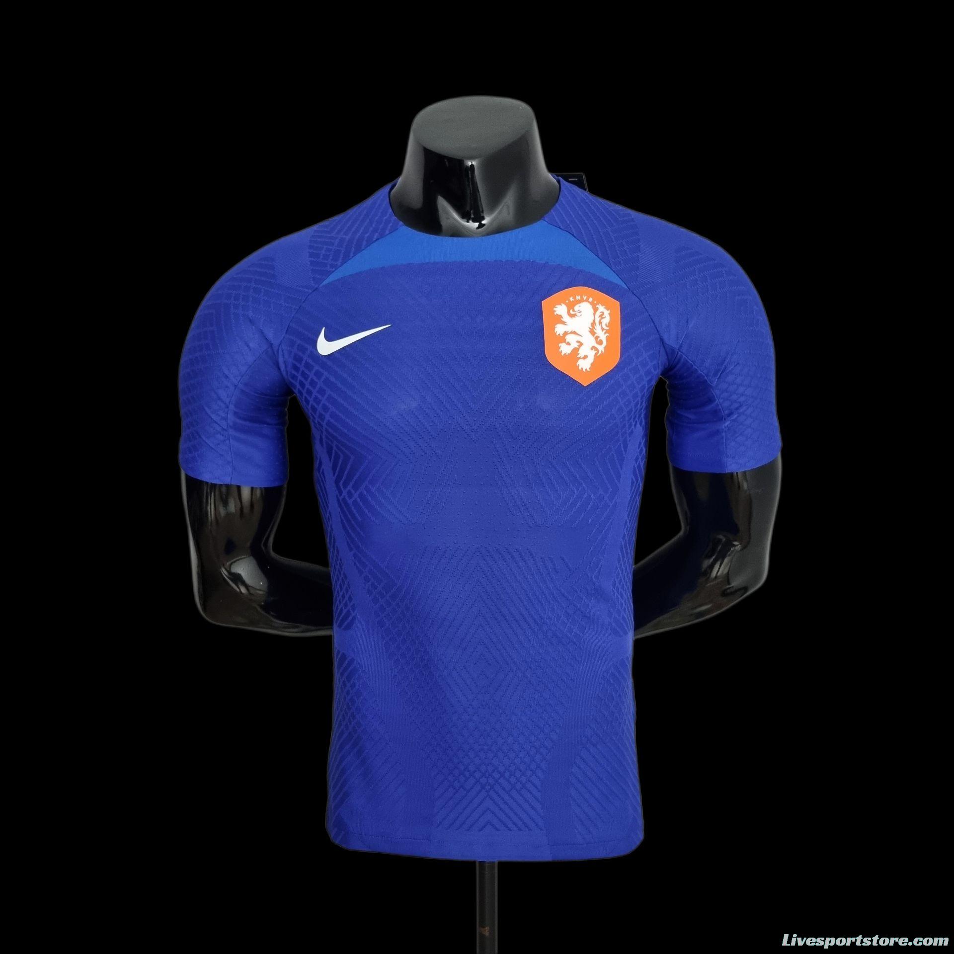 Player Version 2022 Netherlands Training Jersey Blue