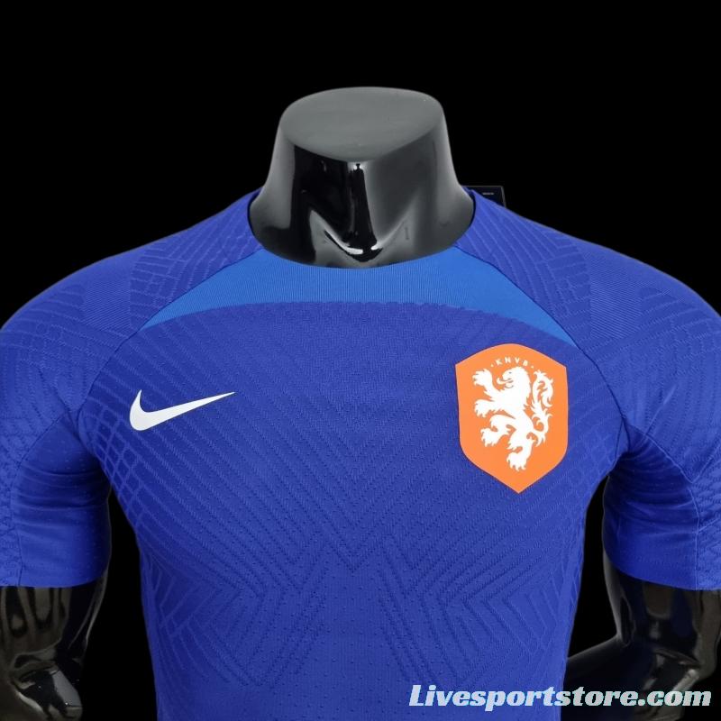 Player Version 2022 Netherlands Training Jersey Blue