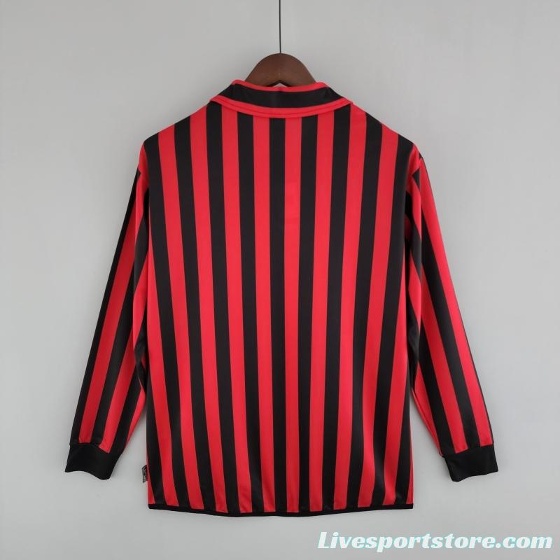 Retro Long Sleeve 99/00 AC Milan Home Soccer Jersey