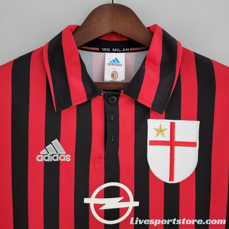 Retro Long Sleeve 99/00 AC Milan Home Soccer Jersey