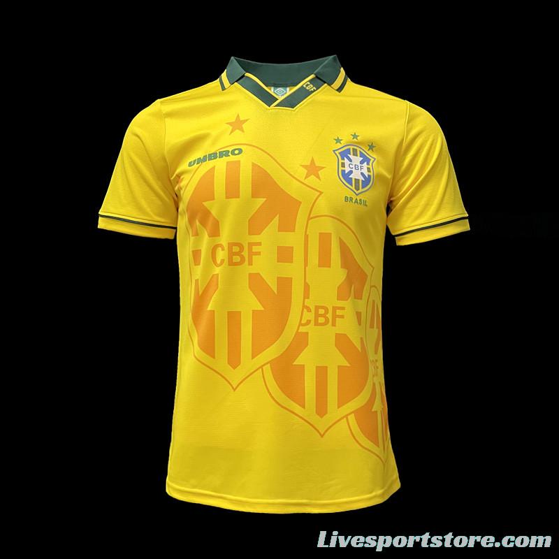 Retro 1994 Brazil Home Soccer Jersey