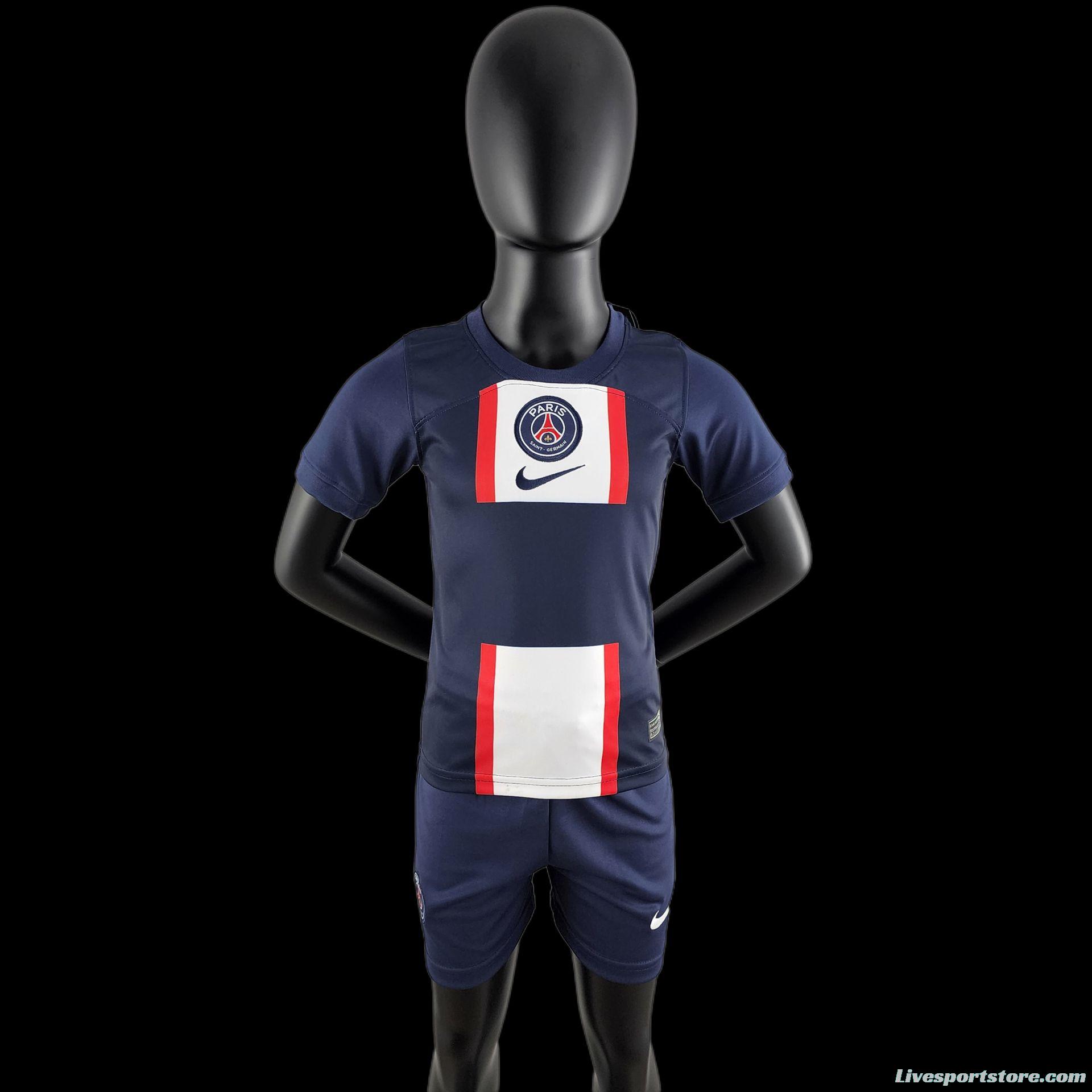 22/23 Kids Kit PSG Home Size：16-28 Soccer Jersey