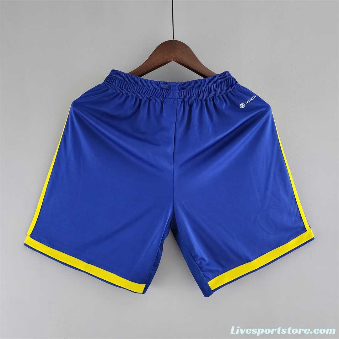 22-23 Boca Juniors Shorts Home Soccer Jersey