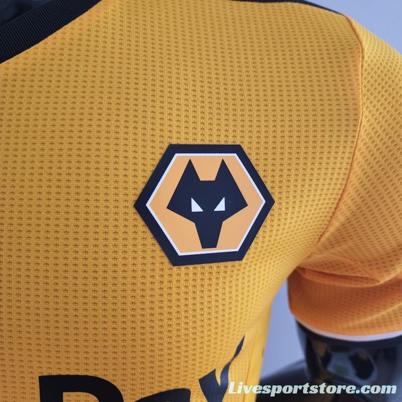 Player Version 22/23 Wolverhampton Wanderers Home Soccer Jersey