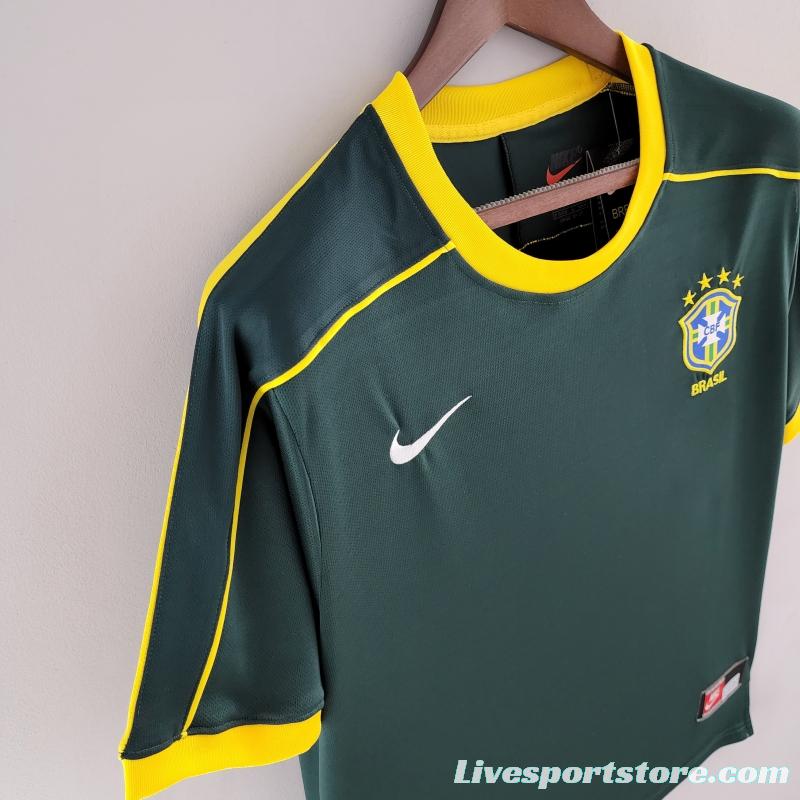 Retro Goalkeeper Brazil 1998 Dark Green Jersey