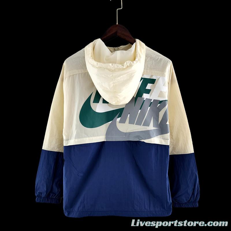 2022 NIKE Windbreaker Nike Beige Blue