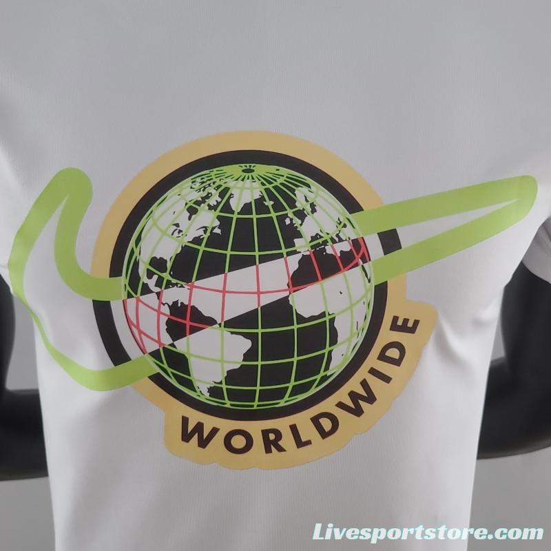 2022 NIKE White T-Shirts LOGO WorldWide #K000236