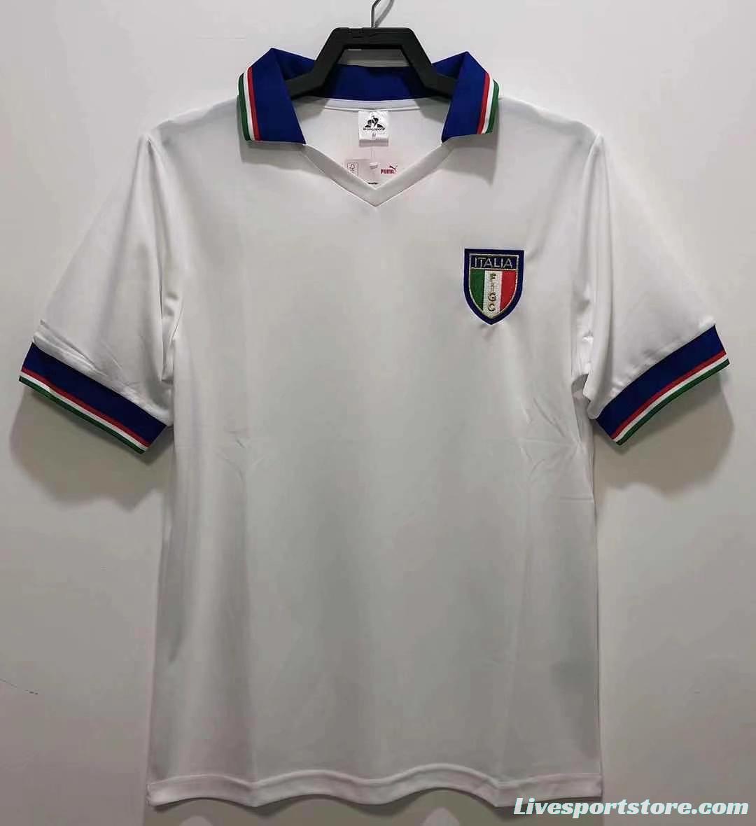 Retro 1982 Italy Away White Soccer Jersey