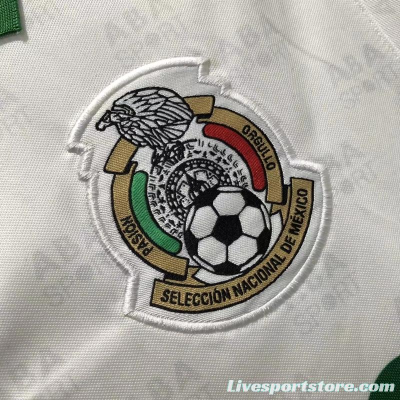 Retro 1995 Mexico Away White Soccer Jersey