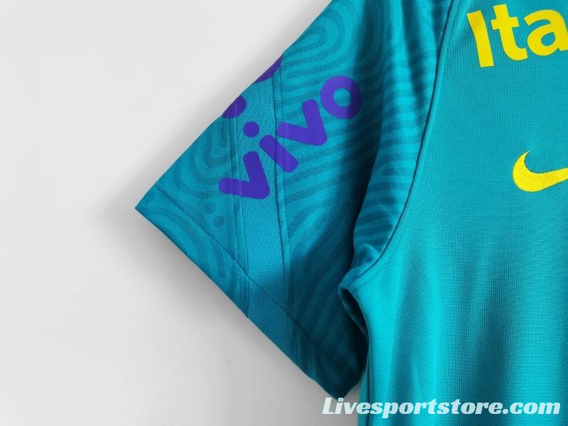 Retro 2021 Brazil Blue Training Jersey