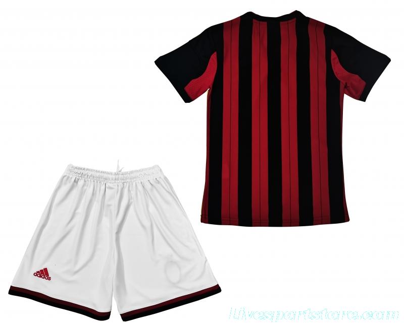 Retro Kids 2013/14 AC Milan Home Soccer Jersey