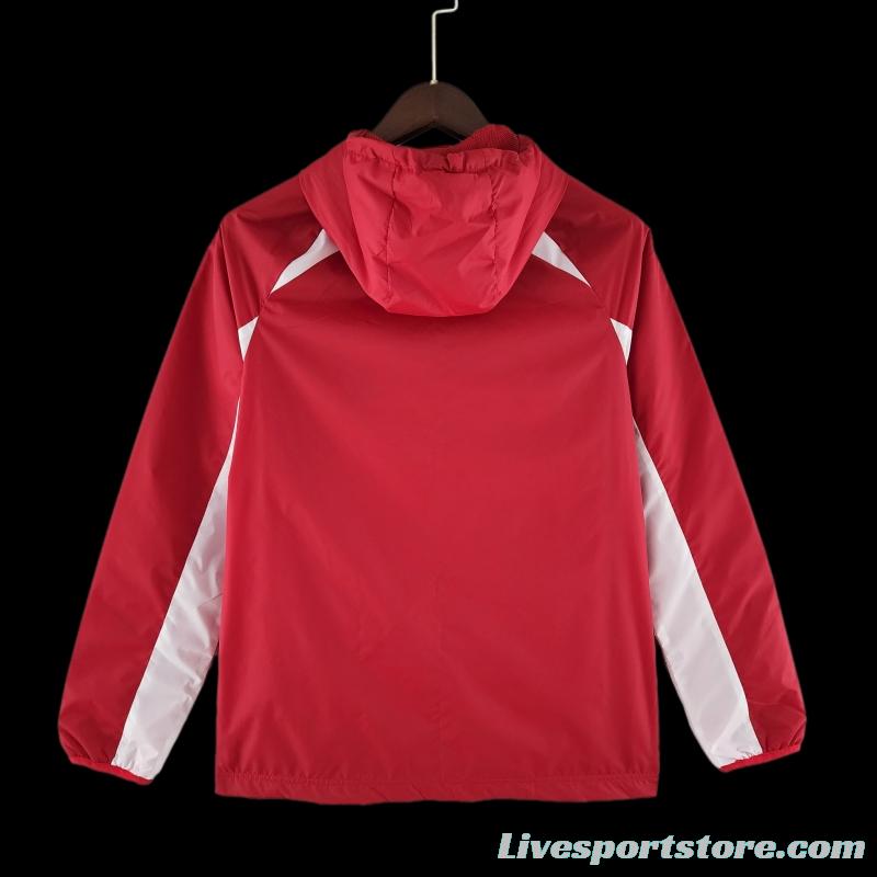 22/23 Liverpool Windbreaker Red And White