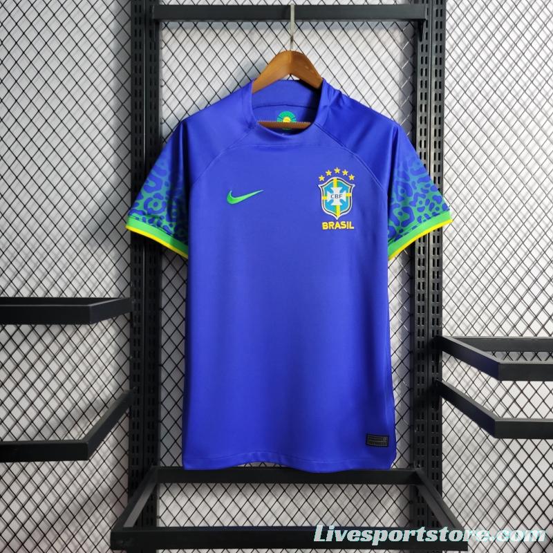 2022 Brazil Away National Team World Cup Soccer Jersey With Special Dragon Namesets