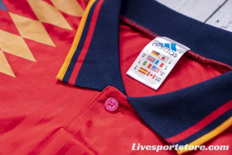 Retro 1994 Spain Home Soccer Jersey