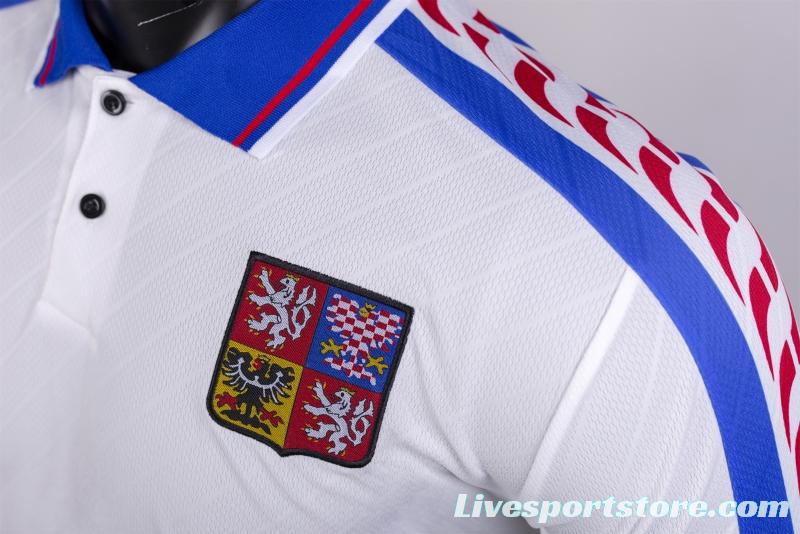 Retro 1996 Czech Republic  Away Soccer Jersey