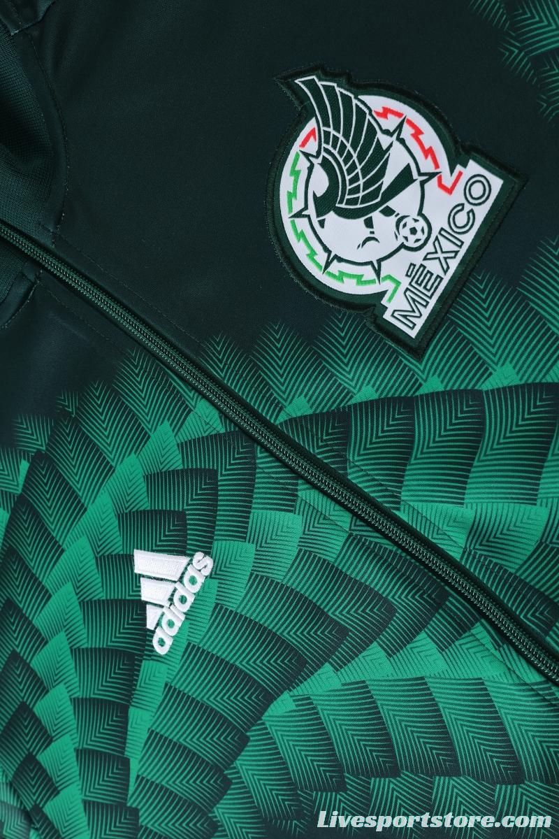 2022 Mexico Dark Green Full Zipper Tracksuit