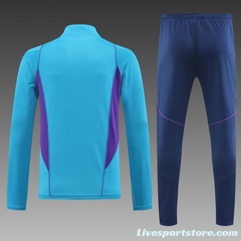 2022 Argentina Blue Half Zipper Tracksuit