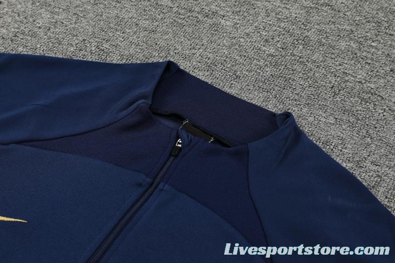 2022 France Navy Half Zipper Tracksuit Half Zipper Tracksuit