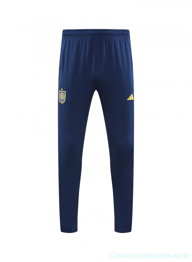 2022 Spain Blue Half Zipper Tracksuit