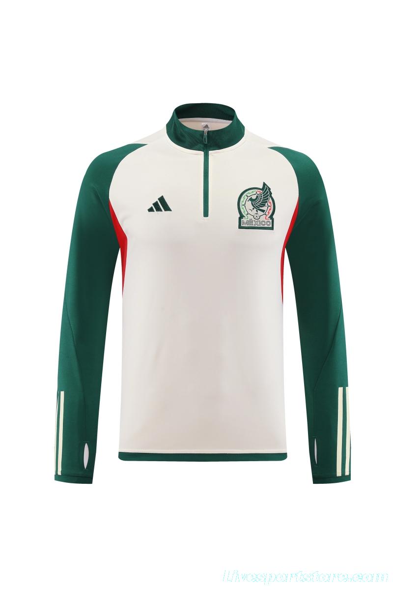 2022 Mexico White/Green Full Zipper Tracksuit