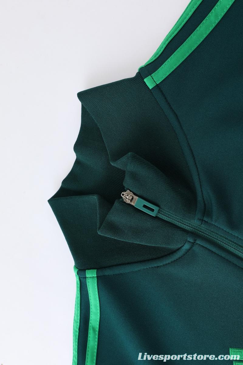 2022 Mexico Deep Green Full Zipper Tracksuit