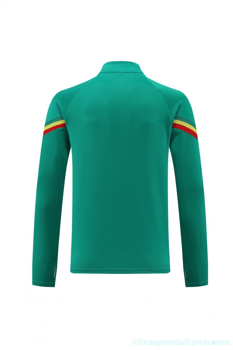 2022 Senegal Green Half Zipper Tracksuit