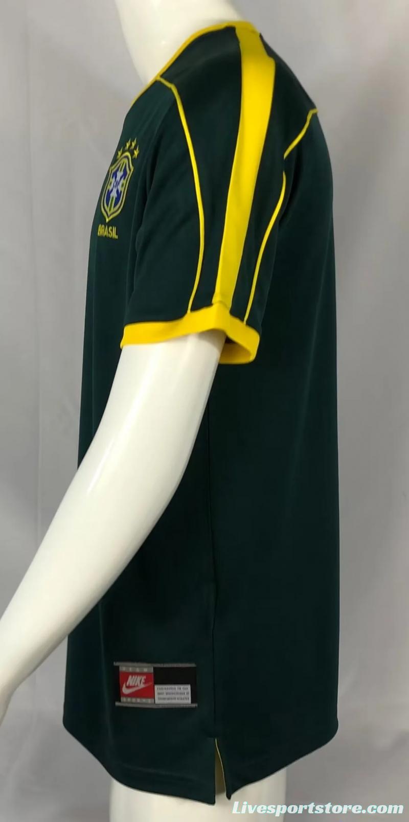 Retro 1998 Brazil Green Goalkeeper Jersey