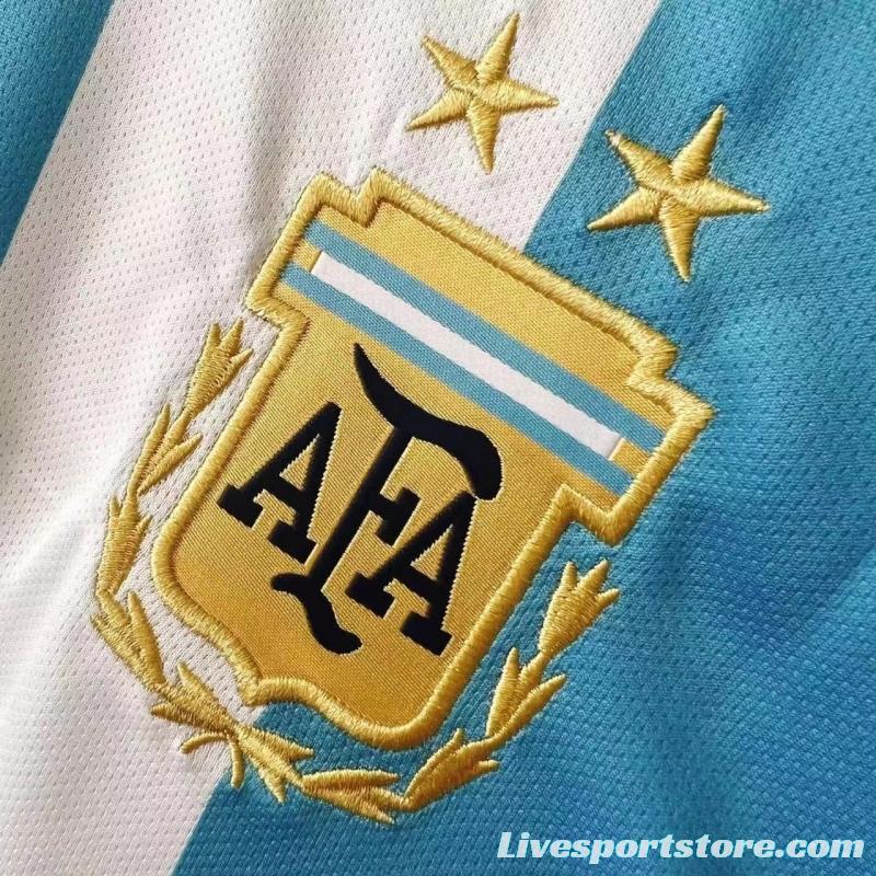 2022 Argentina Home #10 Messi Signed Signature Jersey