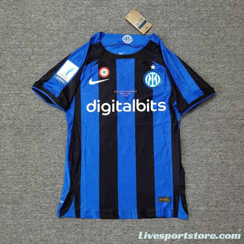 Player Version 22 23 Inter Milan Home Super Cup Jersey