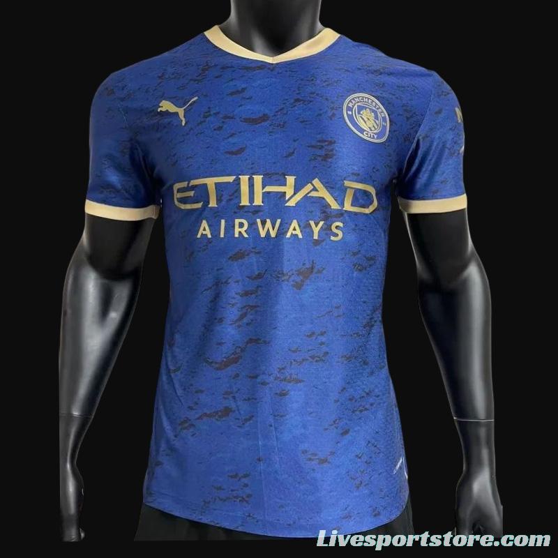 Player Version 22 23 Manchester City Chinese New Year Rabbit Blue Training Jersey