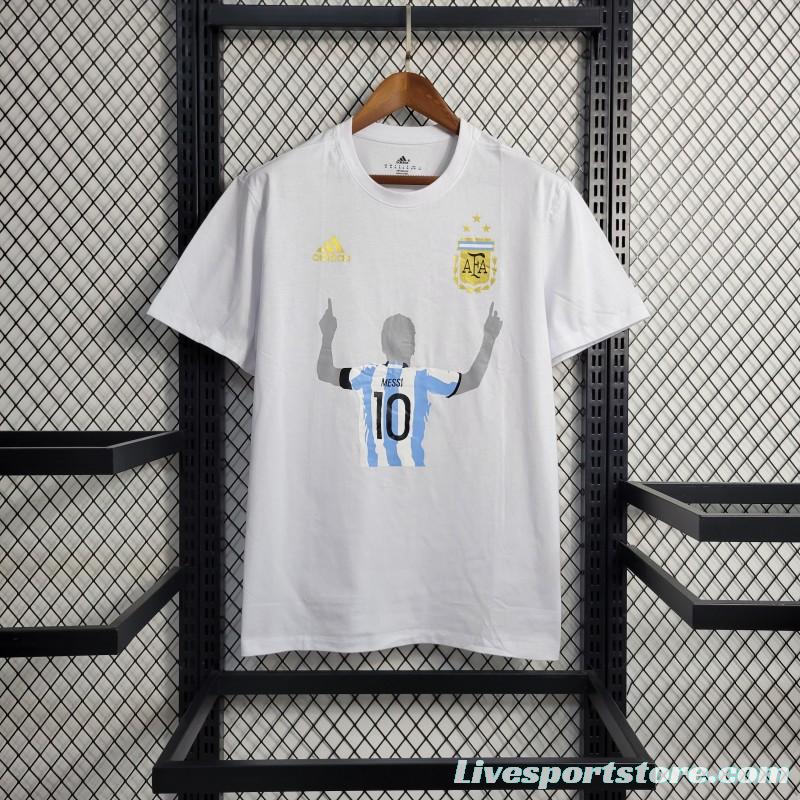 2023 Argentina White Casual T-Shirts