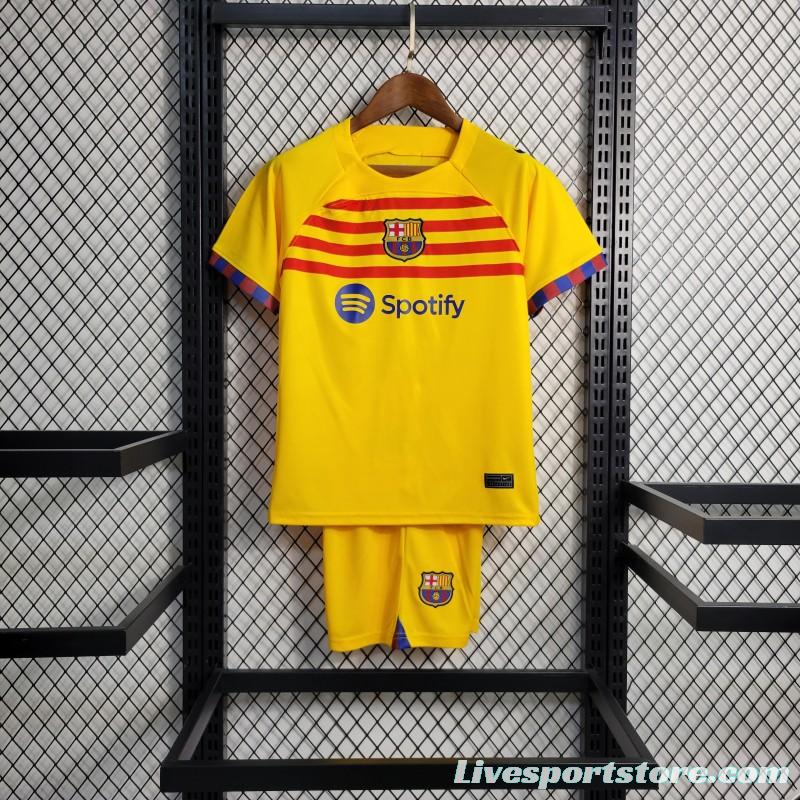 23-24 Kids Barcelona Forth Yellow Jersey