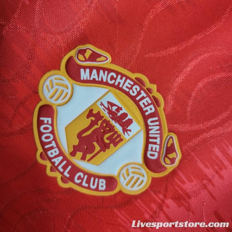 Retro 90/92 Manchester United Home Jersey