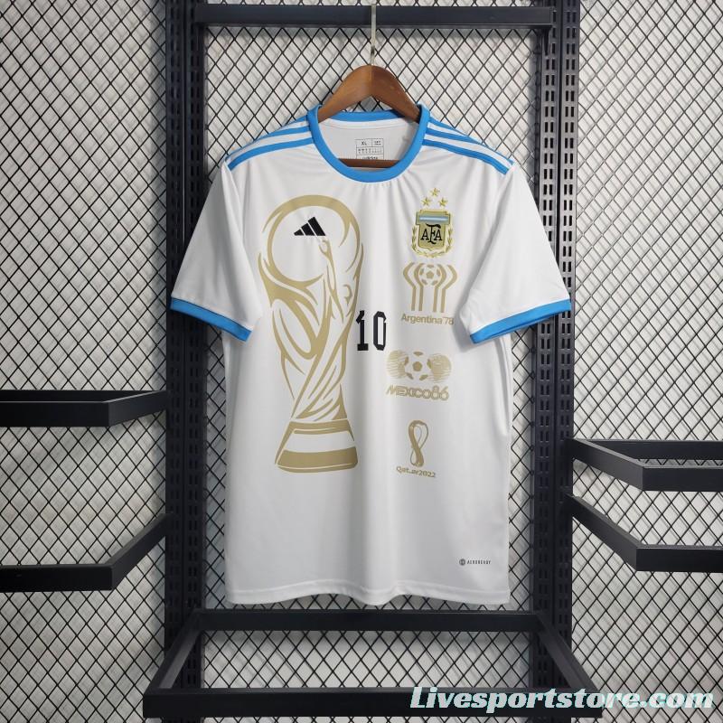 2023  Argentina World Cup White Training Jersey