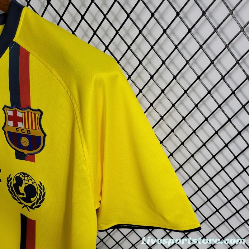 Retro 08/09 Barcelona Away Yellow Jersey