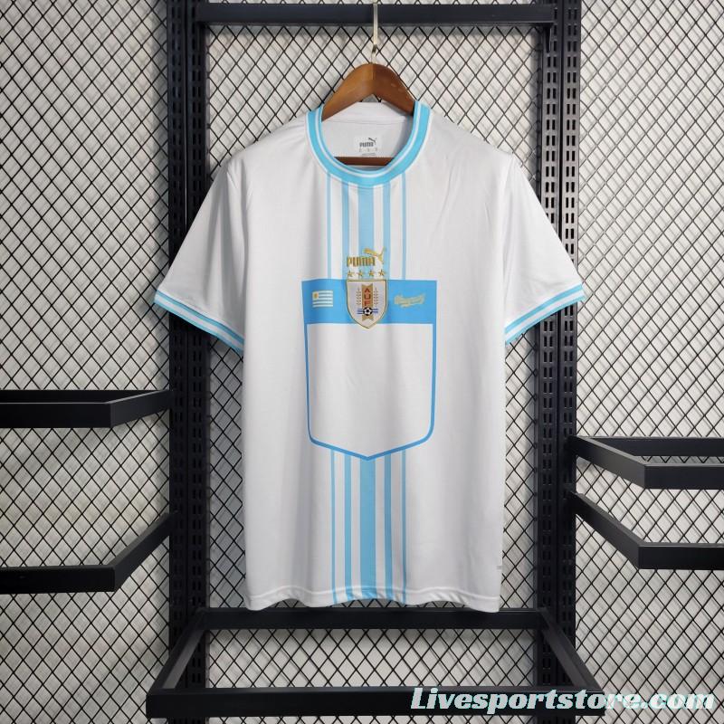 2023 Uruguay Away White Jersey