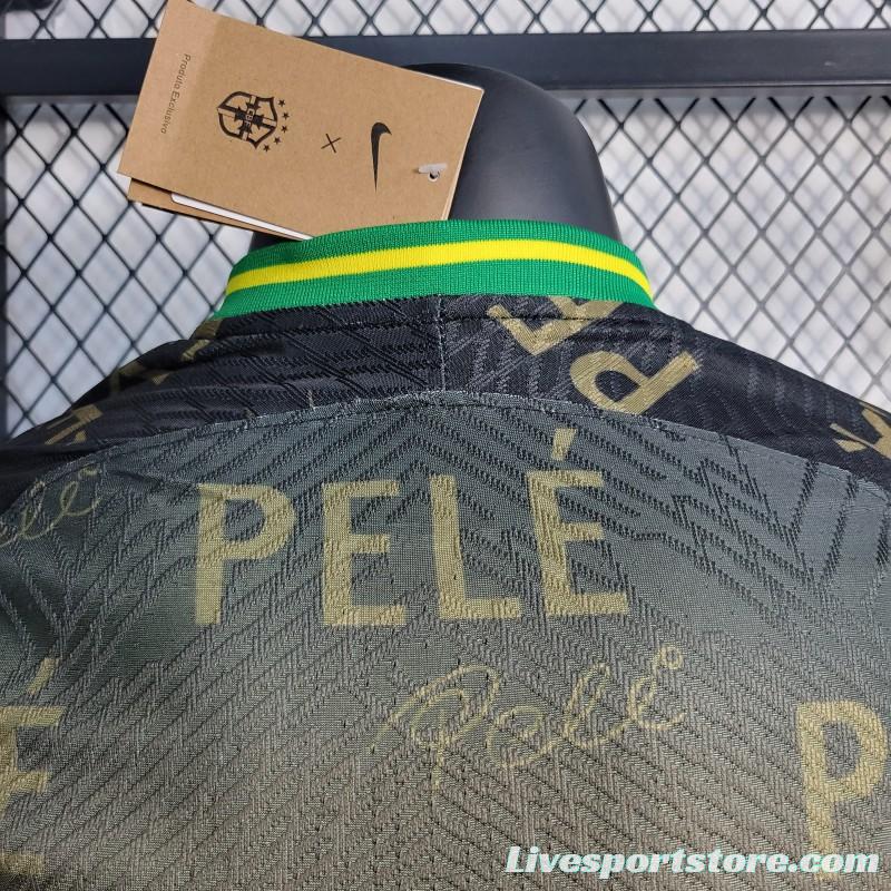 Player Version 2022 Brazil PELE Black Commemorative Black Jersey