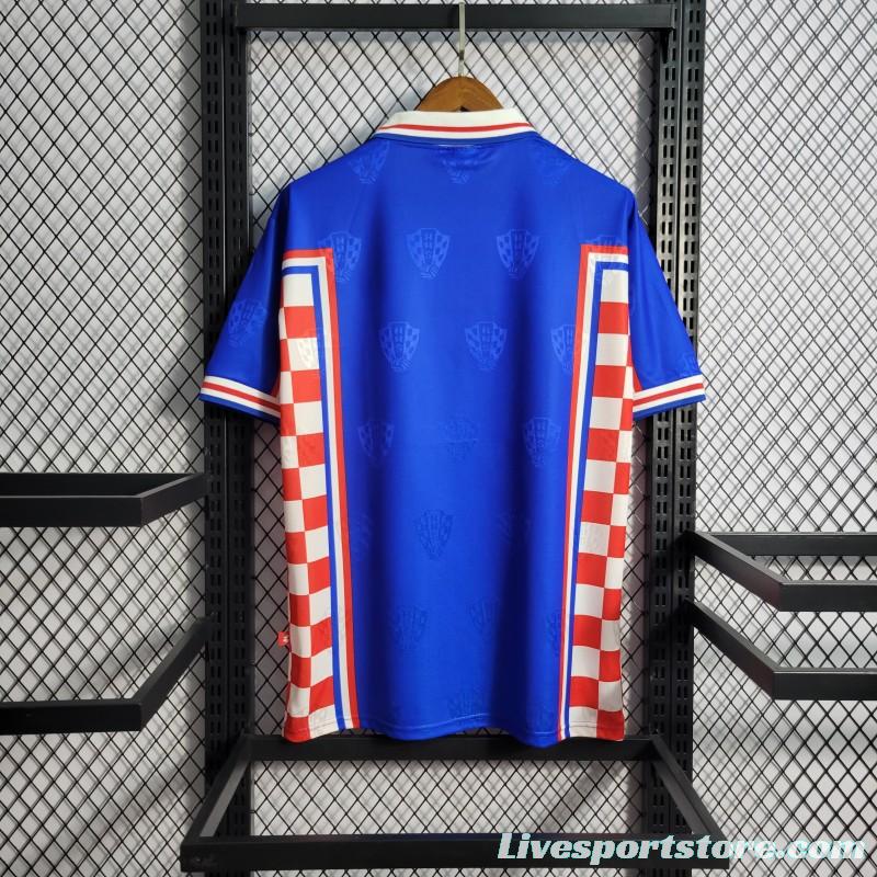 Retro 1998 Croatia Away Blue Jersey