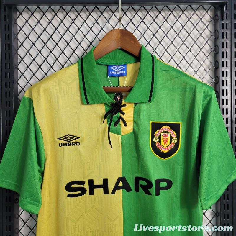 Retro 1992/94 Manchester United Third Green Jersey